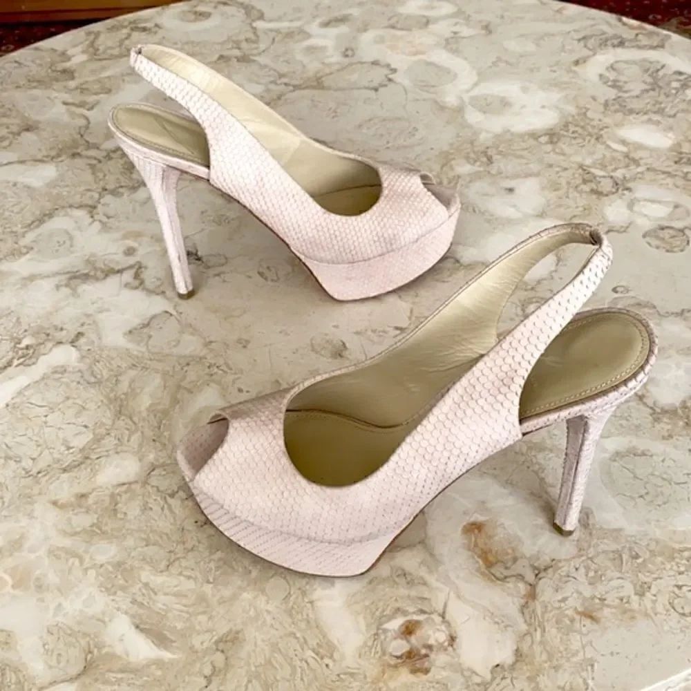 Brian Atwood Platform Suede Leather Stilettos